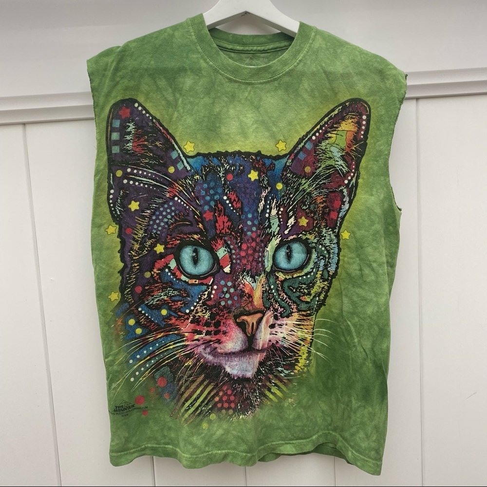 Vintage cat artist print tank top men